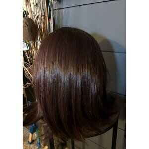 NEW 14” Chocolate Brown Straight Brown Bob Wig with Cap